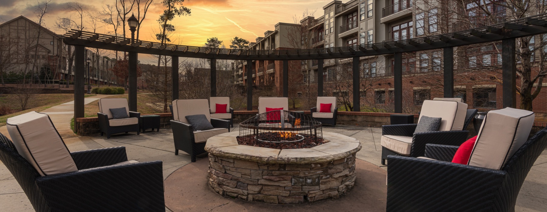 Outdoor patio with fire pit