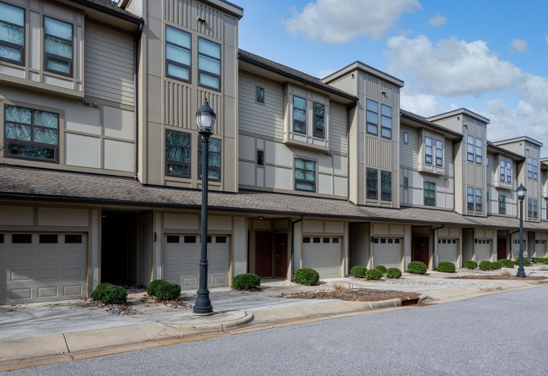 Chapel Hill North Luxury apartment townhomes view of the exterior of townhomes with modern design